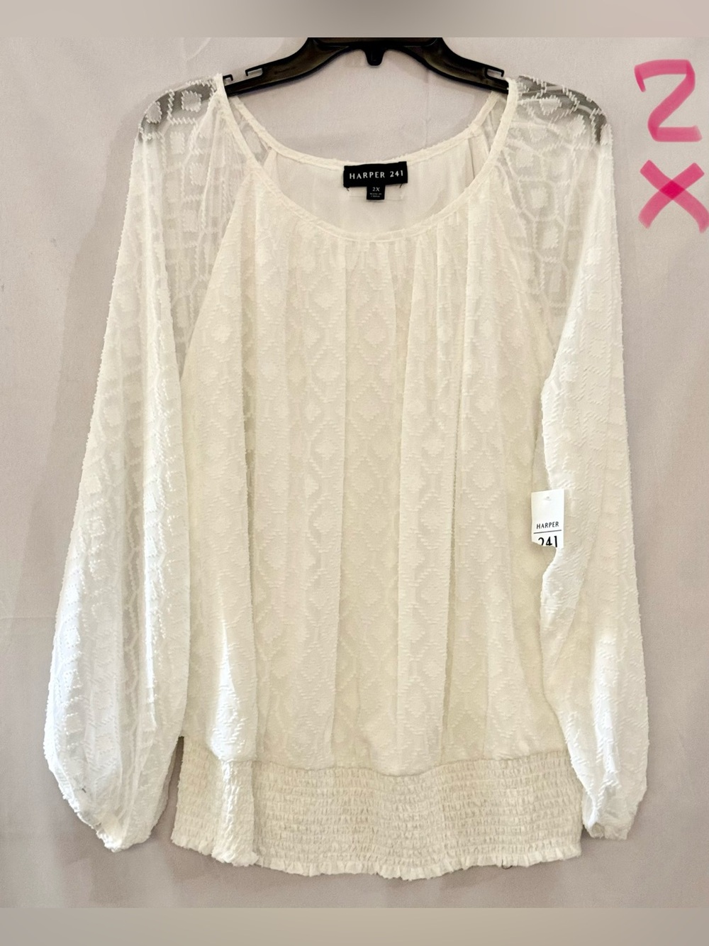 Harper Cream Sheer Lace Long Sleeve Blouse